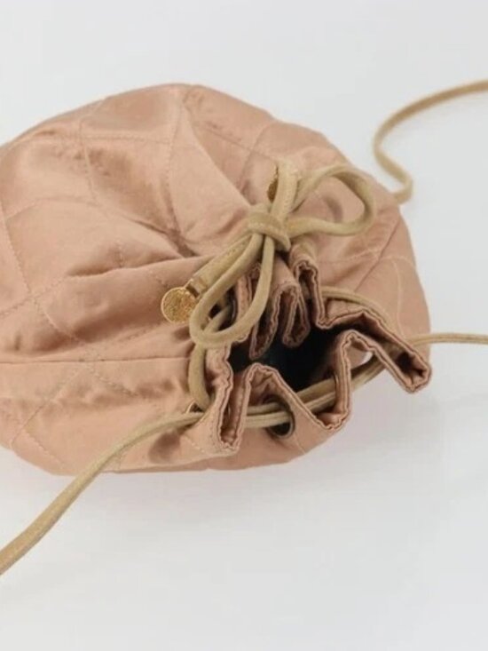 CHANEL Matelasse Purse Backpack Satin Pink Gold CC Auth bs34274 main image 16